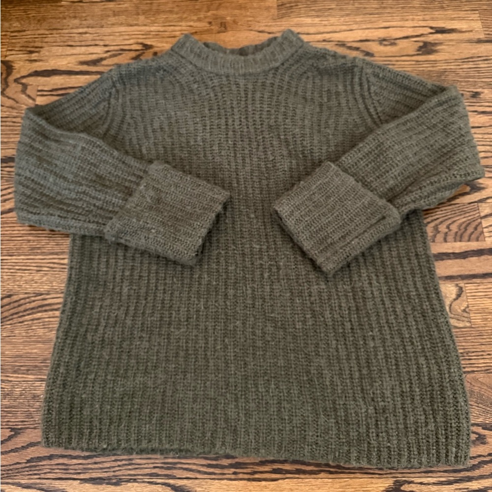 Vince olive green alpaca wool blend sweater, size XS